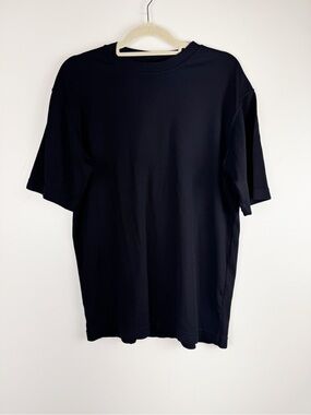 Toscano Ribbed Tee Shirt MENS M Medium Black Crewneck Short Sleeve Made In Italy
